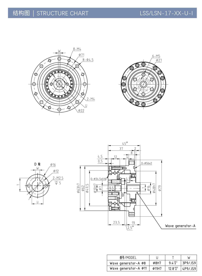 LSS17減速機尺寸圖 LSS17減速機尺寸圖
