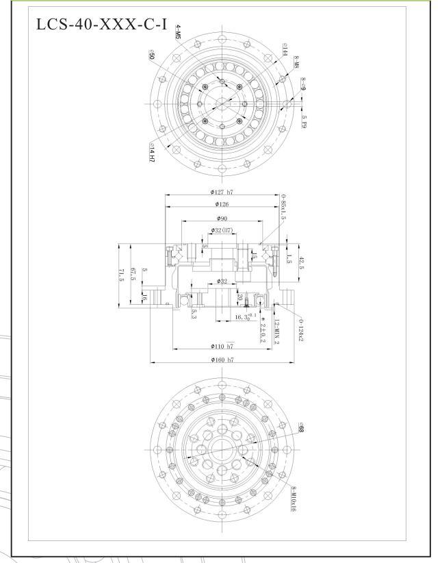 LCD40諧波減速機(jī)尺寸圖 LCD40諧波減速機(jī)尺寸圖